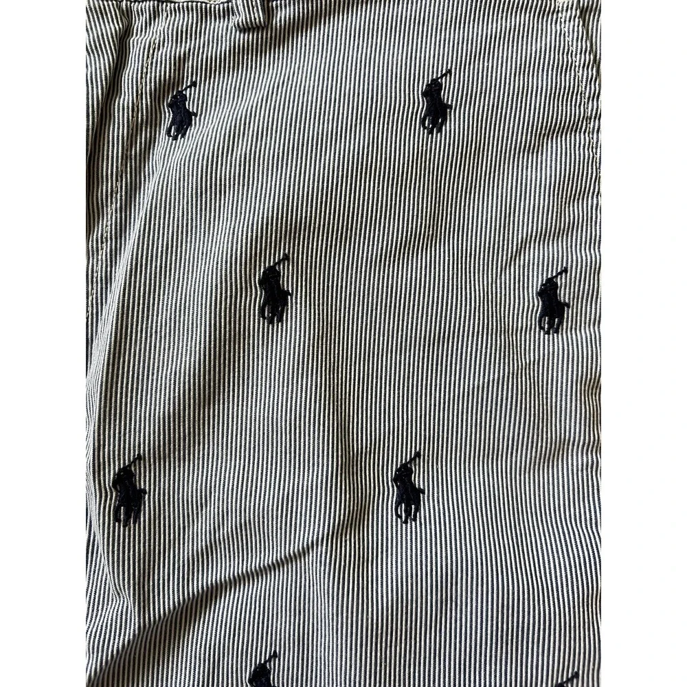 Polo Ralph Lauren Men's Navy White Stripe Pony All Over Shorts Preppy Classic 32